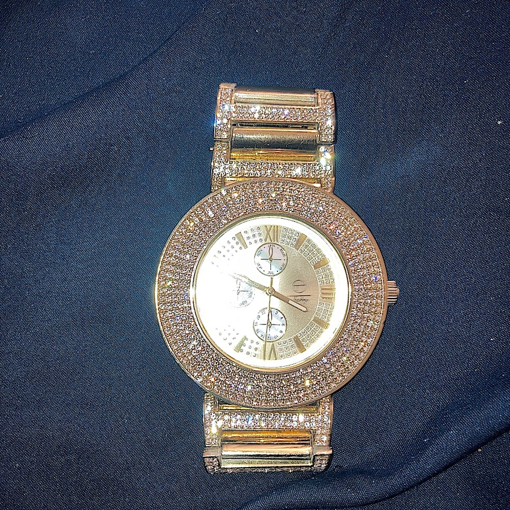 Gold techno watch